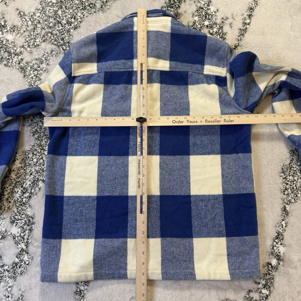 BDG Overshirt Mens Size S Blue Brushed Buffalo Plaid Long Sleeve Button‎ Down - Picture 3 of 9